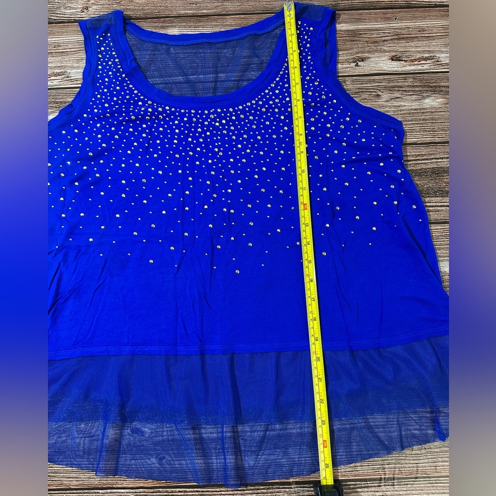 Jennifer Lopez Women’s 1X Royal Blue Embellished Tank Top Lightweight | SKU 0705 - Picture 7 of 7